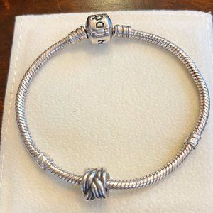 Silver love knot Pandora charm